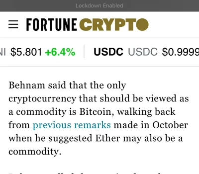 CzulyTomasz - Szef CFTC jednak zmienił zdanie i za commodity uznaje tylko BTC, ale ju...