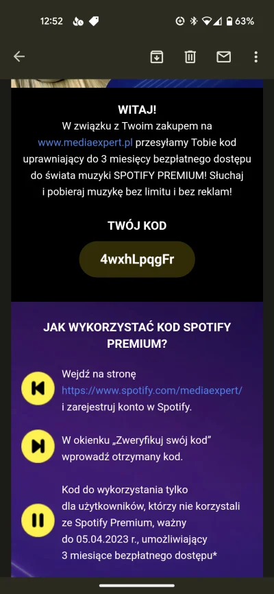 Weiki06 - #rozdajo kod premium Spotify dla nowych