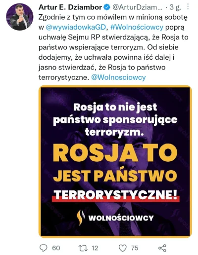 Fako - Wolnościowcy: Rosja to nie jest państwo wspierające terroryzm.
#neuropa #bekaz...