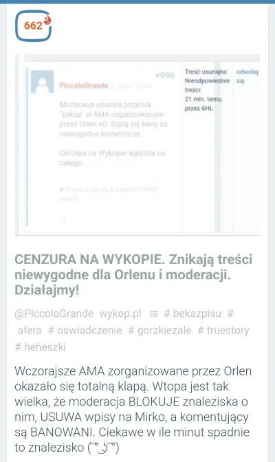 dosiu - Przypomnienie:
48 minut utrzymało się znalezisko o usuwaniu niewygodnych treś...