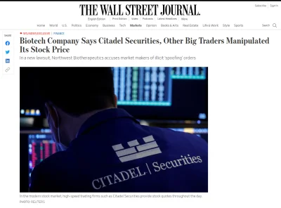 FxJerzy - Firma biotechnologiczna twierdzi, że Citadel Securities i inni wielcy handl...