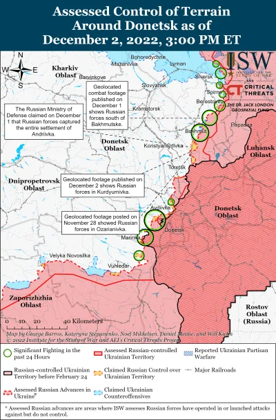 Kagernak - Obwód doniecki

2 grudnia siły rosyjskie kontynuowały niewielkie postępy...