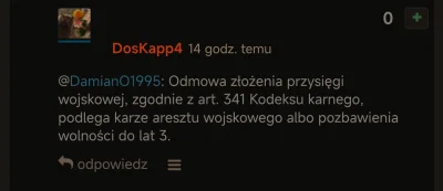 coolcooly22 - Odmowa przysięgi nie jest karana. To jakiś troll?
Typ w każdym wpisie ...