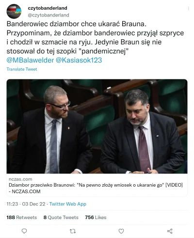 M.....a - > dziambor (celowo z małej ( ͡º ͜ʖ͡º)) banderowiec przyjął szpryce i chodzi...