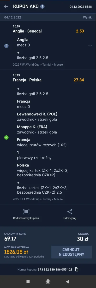 Wilfart - Eh, szkoda bo w końcu dobry mecz Polaków. No ale kupony trzeba stawiać głow...