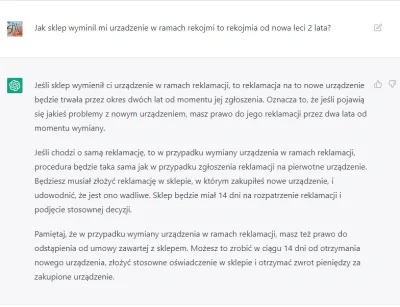 B.....o - > Jak sklep wyminil mi urzadzenie w ramach rekojmi to rekojmia od nowa leci...