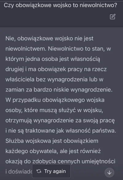 Bananek2 - Jak chcecie się wkurzyć to spytajcie się AI co sądzi o wojsku xD Janusz pi...