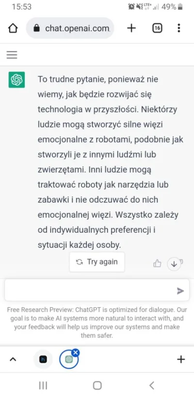 tomek001Hej - @raison_detre: zapytałem Czy ludzie będą się wiązać z robotami?