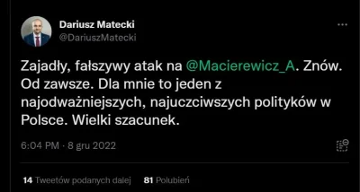 MrHandof_Fate - Dla Mateckiego również gówno jest najsłodszym specjałem, co nie oznac...