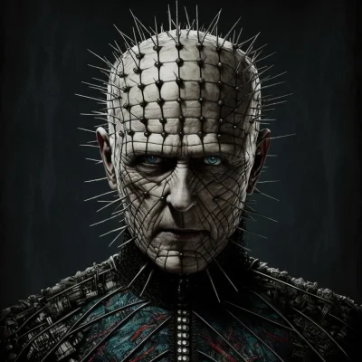 Marcos - Pinhead is distinguished by his pale, gaunt face and numerous piercing pins ...