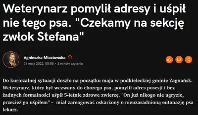 Markok - @bylemsimpem: Oni tam w weterynarii chyba rzucają kostką i robią co wypadnie...