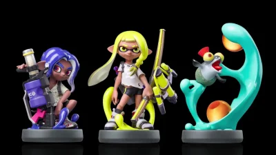 kolekcjonerki_com - Zestaw 3 figurek Amiibo Splatoon 3 (Octoling Blue, Inkling Yellow...