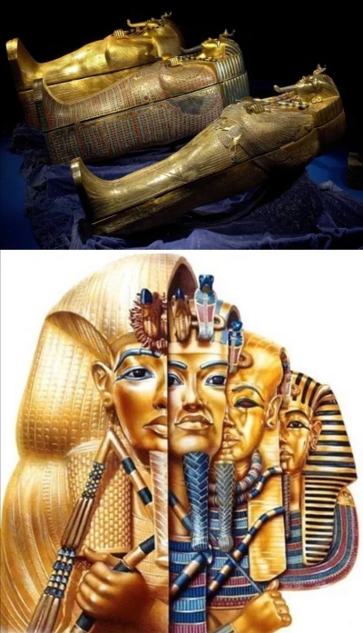 Loskamilos1 - Mumia faraona Tutenchamona została złożona w trzech trumnach ułożonych ...
