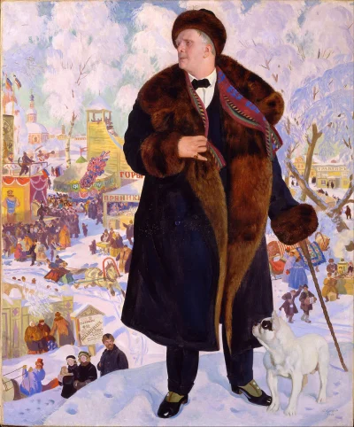 Rosenzweig - #obrazy #sztuka 
Boris Kustodijew - Portret Fiodora Szalapina (1921)