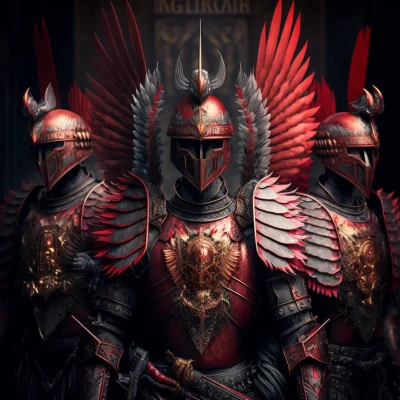 MarcinOrlowski - Group of Iron Men as Polish Winged hussars, Bloodborne styled, with ...