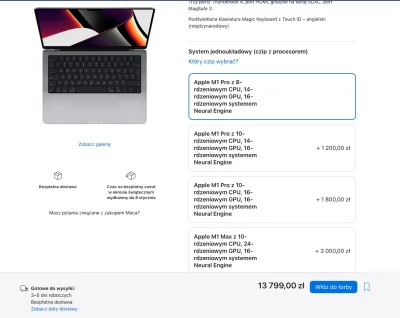 pionas1337 - #apple Macbook M1 Pro 14" 32GB RAM, dopłacać do którejś z poniższych opc...