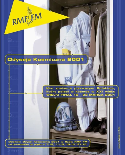 orle - 2001 rok.
Leć w kosmos z RMF FM.

https://www.wykop.pl/link/680671/bilet-w-...
