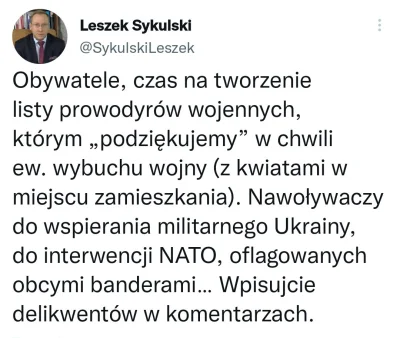 wanghoi - Sykulski coraz bardziej się rozkręca i chce już tworzyć listy proskrypcyjne...