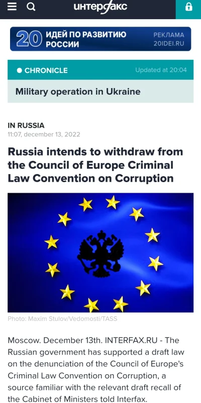 The_Orz - Jak donosi Interfax, Rosja zamierza wycofać się z konwencji Rady Europy dot...