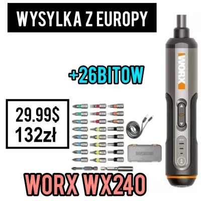 CudaliPL - WYSYŁKA Z EUROPY


Worx WX240 4V USB Mini Śrubokręt Elektryczny + 26 bi...