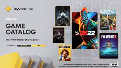patrol411 - PlayStation Plus na grudzień ( od 20.12):

Extra:

WWE 2K22 | PS4 ( o...