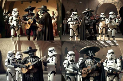 MarcinOrlowski - Prompt: "Darth Vader and the Stormtroopers as Mexican Mariachi givin...