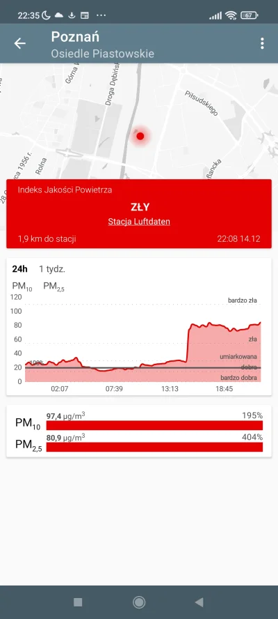 Yelonek - Trzymajcie się tam na Piastowskim. #poznan #smog #kanarek #jakoscpowietrza