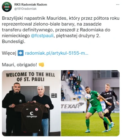 kwmaster - Radomiak zarobi pół miliona euro. 

#transfery #radomiak #mecz