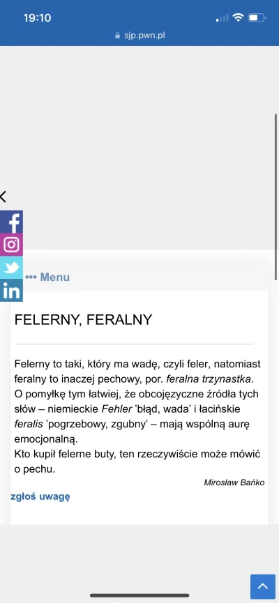 WolfSky - @kocurrek32: owszem istnieje przymiotnik felerny/felerna, ale w kontekście ...