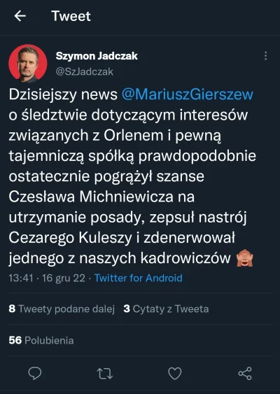 burbonek7 - Jakieś pomysły o jakiej firmie i kadrowiczu Jojczak pisze?

#mecz #pilkan...