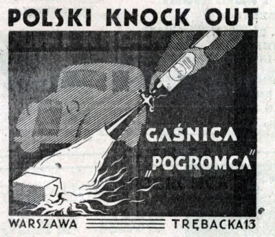 francuskie - Polska gaśnica samochodowa - przedwojenna reklama, rok 1937

#samochod...