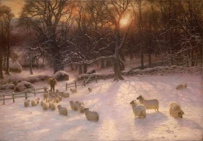 Hoverion - Joseph Farquharson 1846-1935 
The shortening winter's day is near a close...