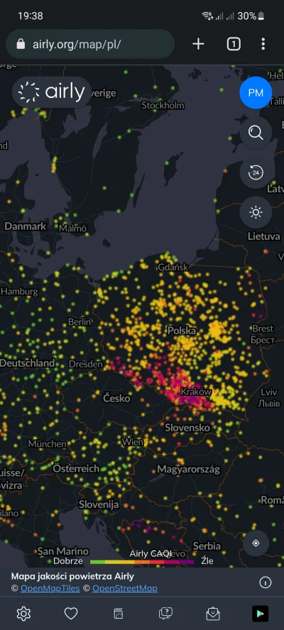 holihopter - #airly #powietrze no to dzisiaj południe #!$%@?ło, żyjecie tam? Przypomi...