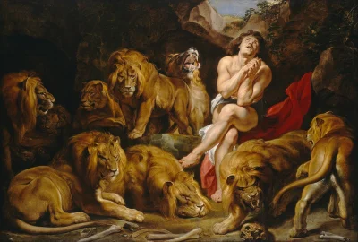 Chryzelefantyn - Daniel w jaskini lwów - Peter Paul Rubens