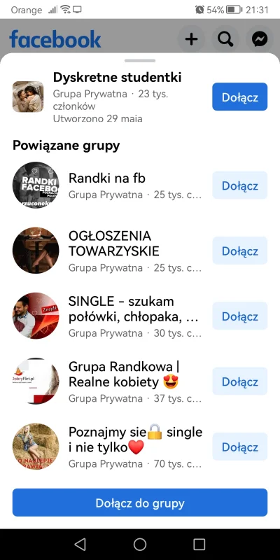 ptr55 - Ma ktoś jakieś doświadczenia z grupkami randkowymi na FB? Dziwię się, że taki...