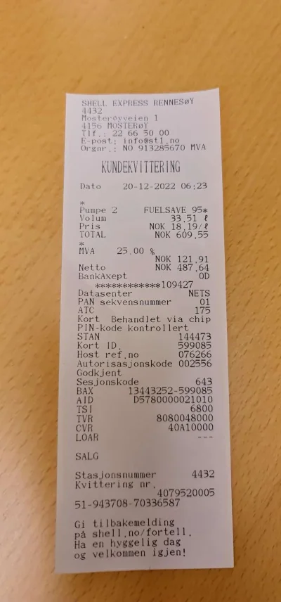 Zashi - Dzisiaj w #norwegia tankowałem za 18,19 NOK = 1,73 EUR = 8,09 PLN. Ceny jak w...