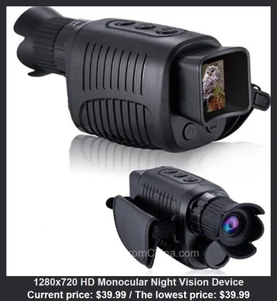 n____S - 1280x720 HD Monocular Night Vision Device
Cena: $39.99 (dotąd najniższa w h...