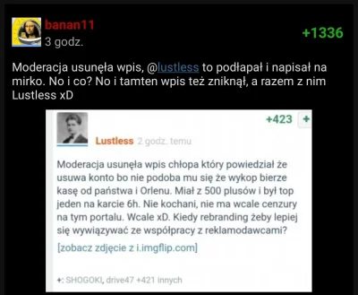 Sultan_Kosmitow - Wrzucam jakby cenzorzy z moderacji usunęli wpis @banan11 na temat u...