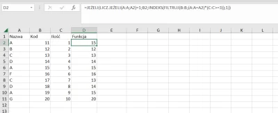 memento_mori - @Mowi: 

moja propozycja:

=JEŻELI(LICZ.JEŻELI(A:A;A2)=1;B2;INDEKS...