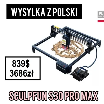 CudaliPL - WYSYŁKA Z EUROPY


SCULPFUN S30 Pro Max Grawer Laserowy 20W + wspomagan...