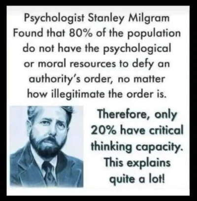 Adam_Prosty - Eksperyment Milgrama pokazał że 80% społeczeństwa ślepo wykonuje polece...