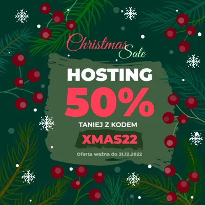 sohost - Świąteczna wyprzedaż w SOHOST®!
Z kodem XMAS22 hosting aż 50% taniej!

W ...
