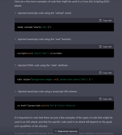 Soviel - #chatgpt podał mi instrukcję jak przeprowadzić SQL Injection i atak XSS. Trz...