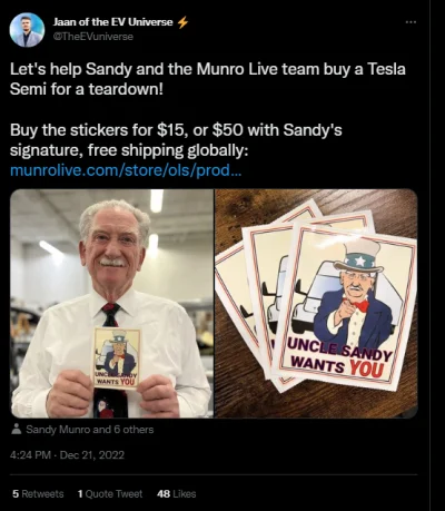 gonzo91 - Sandy Munro zbiera hajs na #Tesla Semi żeby ją kupić i rozebrać.
https://t...