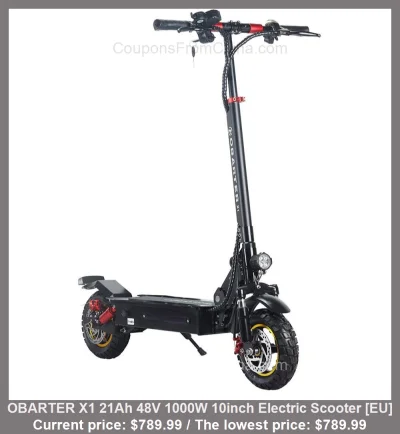 n____S - OBARTER X1 21Ah 48V 1000W 10inch Electric Scooter [EU]
Cena: $789.99 (dotąd...