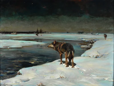 Lifelike - Wilki w nocy; Alfred Wierusz-Kowalski
olej na płótnie, 1910 r., 79 x 104 ...