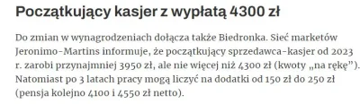 dendii - Co za ku*wa bzdurny artykuł. Nikt w biedronce takich pensji nie widział, nie...