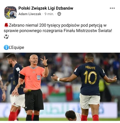 Piotrek7231 - #mecz #mundial #heheszki 
Mecz się odbędzie zaraz po powtórzonym karnym...
