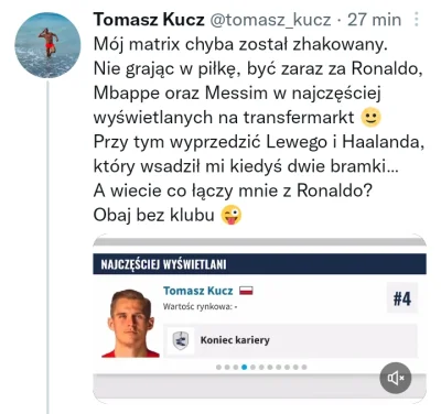 MarcinE45 - Profil Kucza na transfermarkt w ostatnich dniach jest częściej odwiedzany...