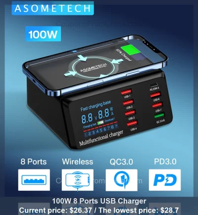 n____S - 100W 8 Ports USB Charger
Cena: $26.37 (dotąd najniższa w historii: $28.70)
...